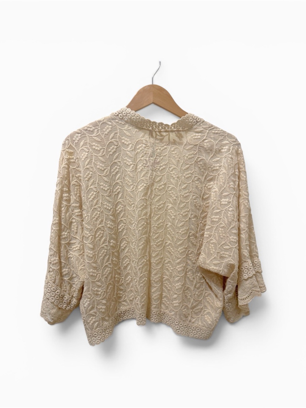 Johnny Was Embroidered Bohemian Lace Crochet Kimono Cardigan Sz S - Picture 2 of 11